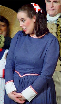 Heather acts coy in HMS Pinafore.